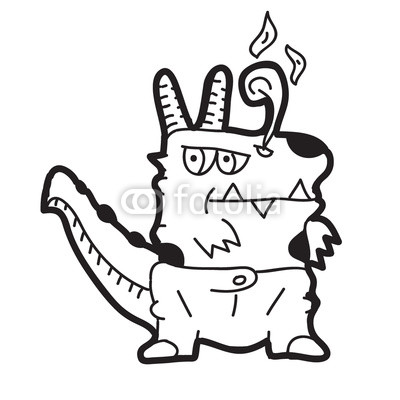 400x400 A Fire Dragon Doodle Character Hand Drawn Illustration For T