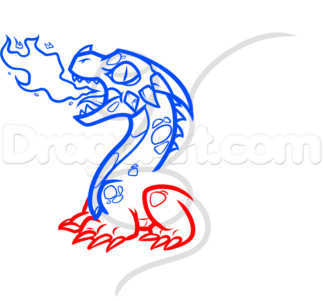 1063x991 Draw A Baby Fire Breathing Dragon, Step
