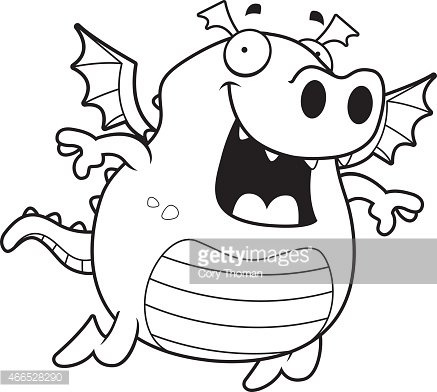 437x392 Cartoon Dragon Flying Premium Clipart