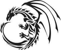 235x194 The Most Inspiring Drawing Of Tribal Flying Dragon Tattoo