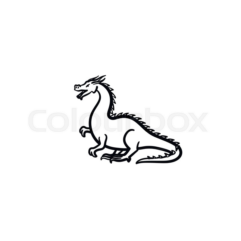 800x800 Dragon Hand Drawn Outline Doodle Icon Stock Vector Colourbox