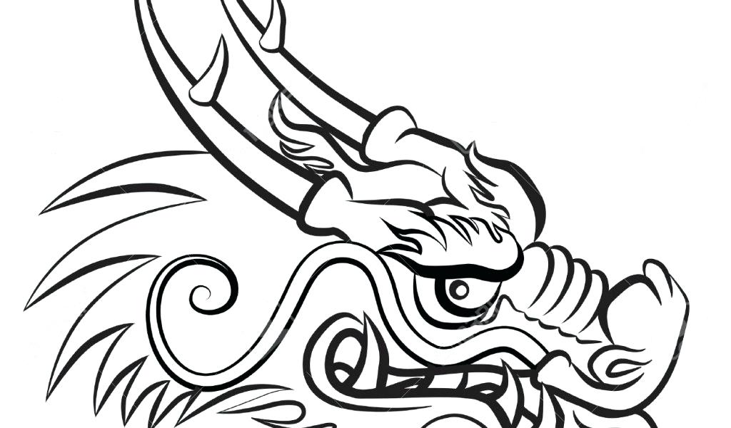 1024x600 How To Draw A Chinese Dragon Head Dragon Head Hand Draw Monochrome