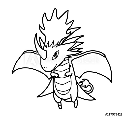 500x472 Dragon Monster Video Game A Hand Drawn Vector Illustration