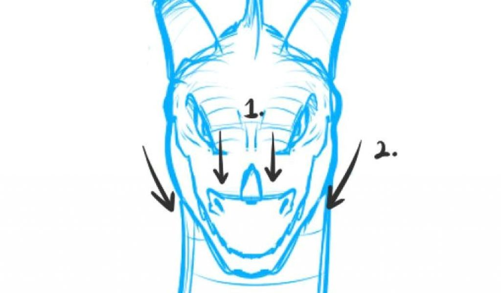 1024x600 wolf drawing front view dragon head drawing front how to draw