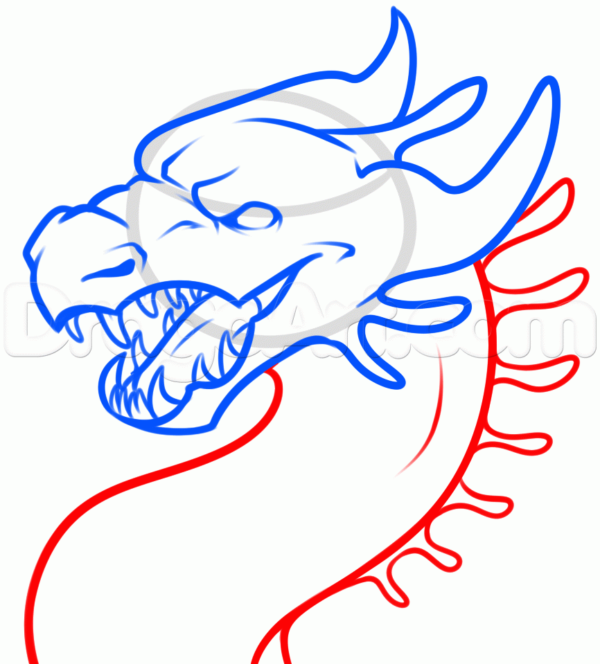866x959 Step How To Draw A Simple Dragon Head