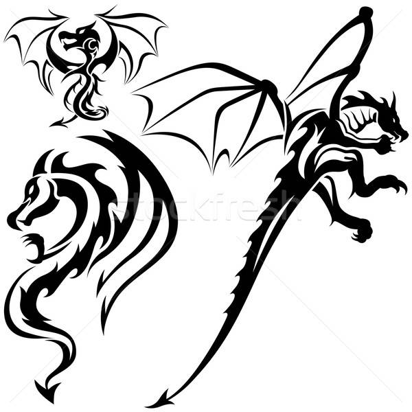 600x600 Tattoo Dragons Vector Illustration Roman Dekan