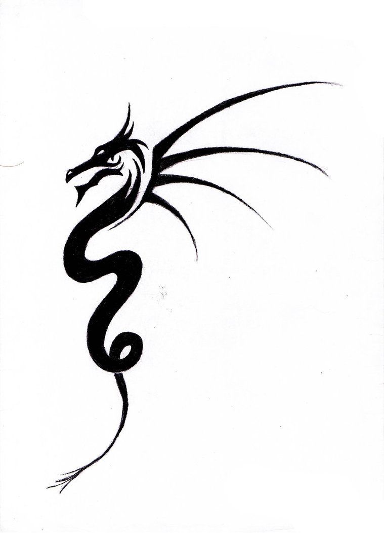 759x1052 Simple Dragon Tattoo Sketch