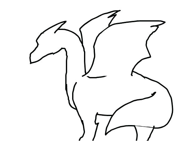 602x452 Dragon Simple Drawing Simple Dragon Drawings In Pencil Zupa