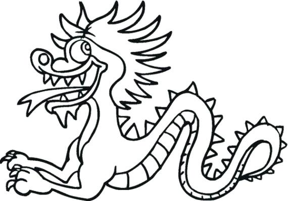 570x397 Chinese Dragon Outline Chinese Dragon Outline Drawing