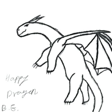 454x454 Drawing Of A Dragon