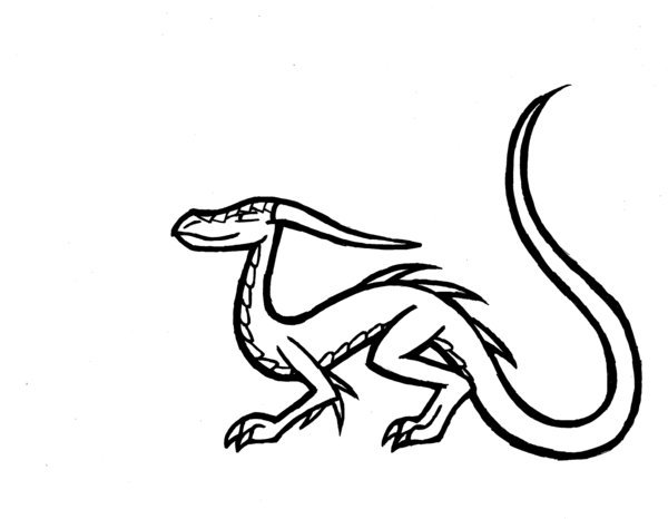 600x466 Simple Outline Clip Art Dragon Ideas And Designs