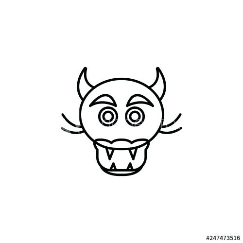 500x500 Chinese Dragon Outline Illustration Of Traditional Dragon