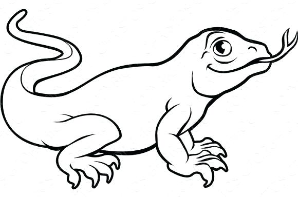 580x386 komodo dragon drawing komodo dragon cartoon drawing
