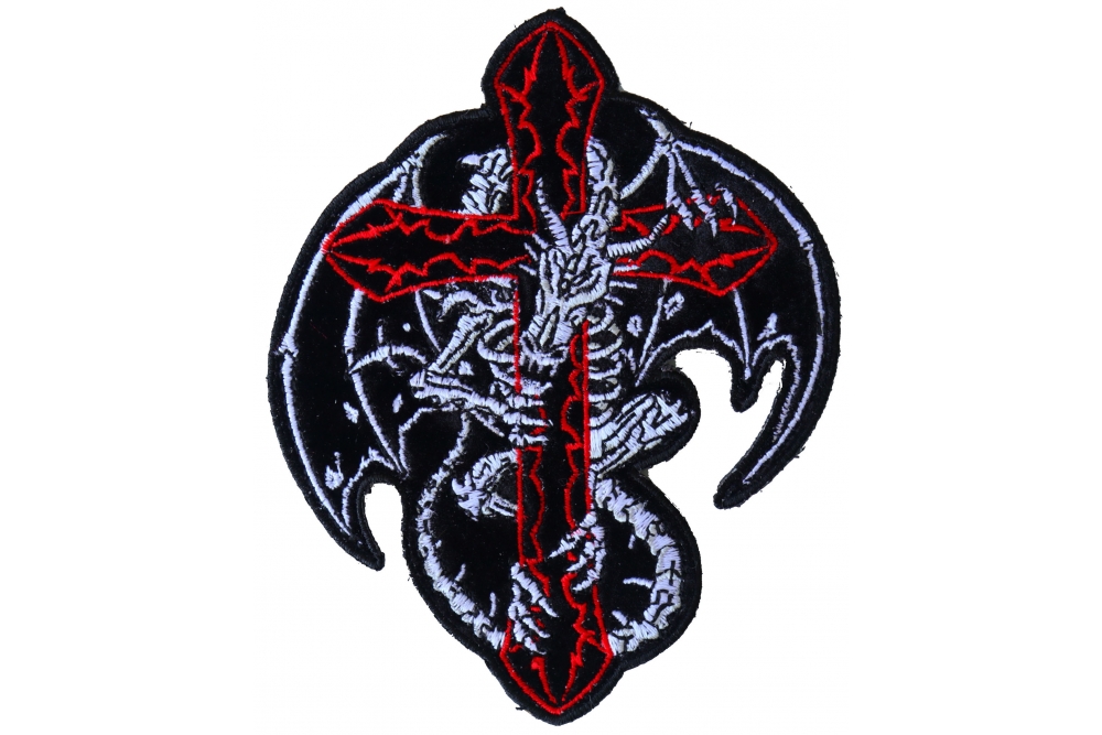 1000x667 Dragon Skeleton And Cross Small Patch