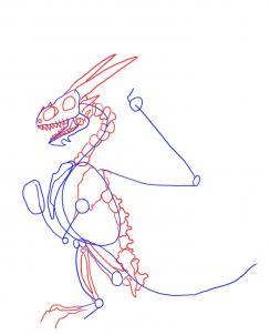 244x302 Drawing Printout Easy To Draw Dragon Skeleton