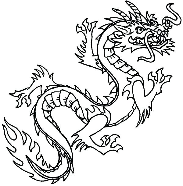 600x610 How To Draw A Easy Chinese Dragon Lovely Dragon Coloring Pages