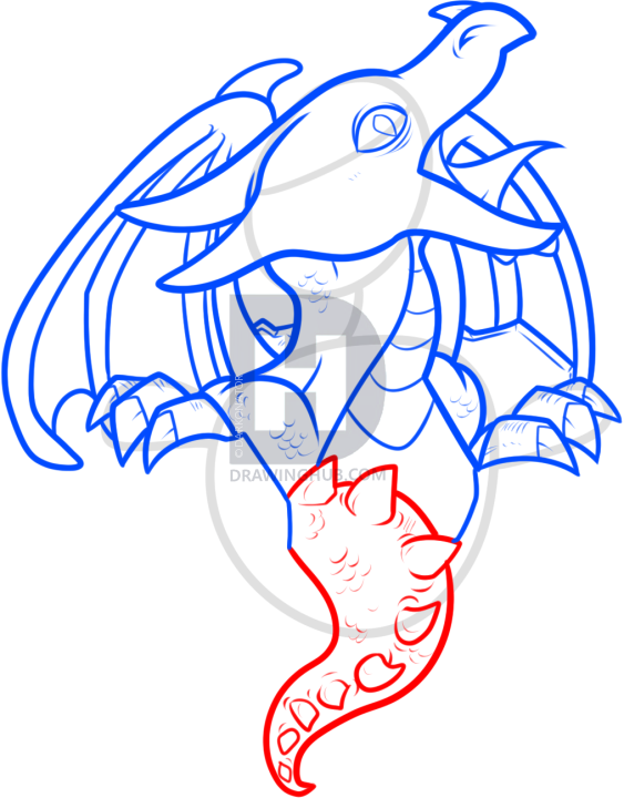 563x720 How To Draw A Realistic Dragon Hatchling, Step