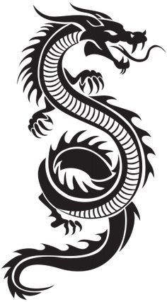 236x427 Black Tribal Dragon Tattoo Vector Illustration Dragon Tattoo