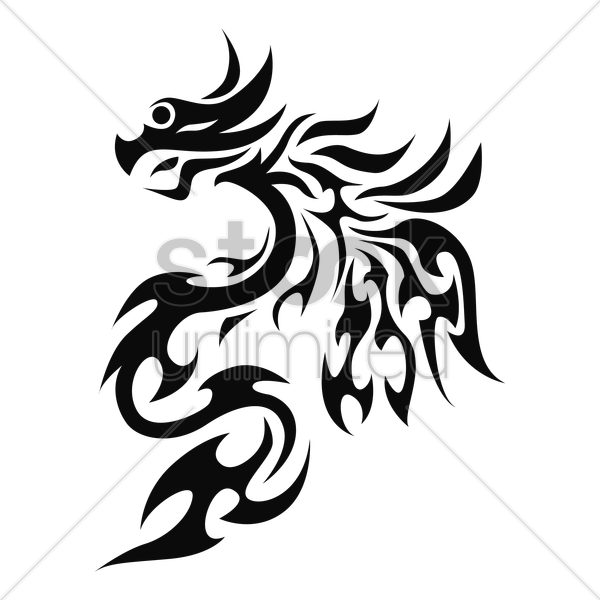 600x600 Dragon Tattoo Vector Image