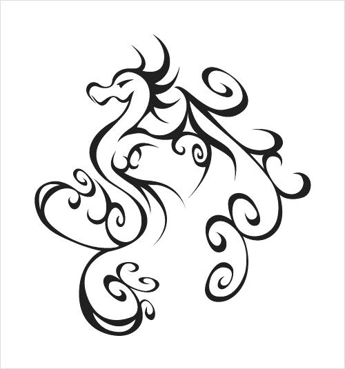 500x535 How To Draw A Basic Dragon Sweet And Simple Dragon Tattoos Library