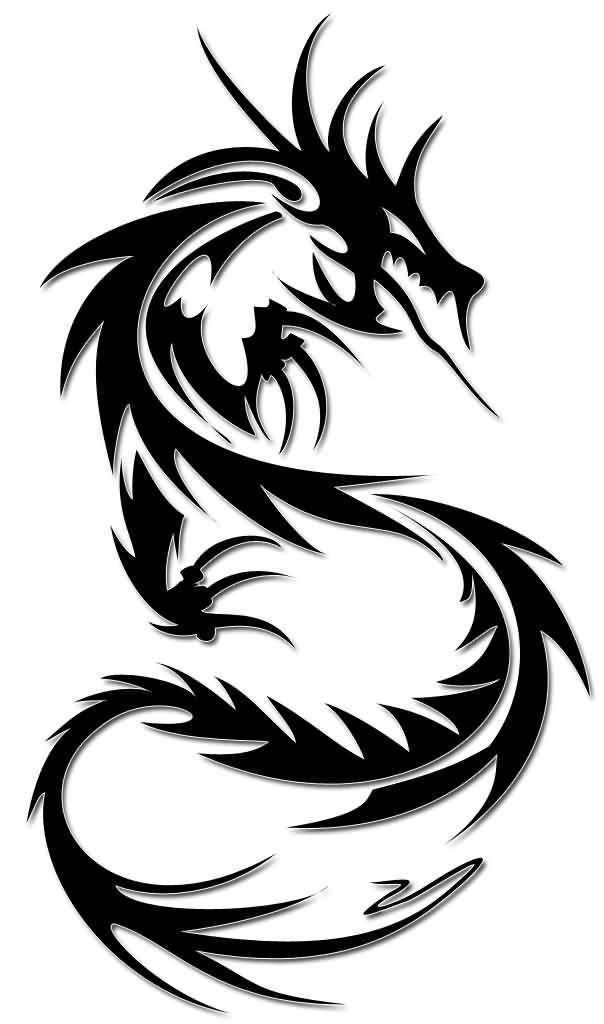 604x1024 Simple Tribal Dragon Tattoos