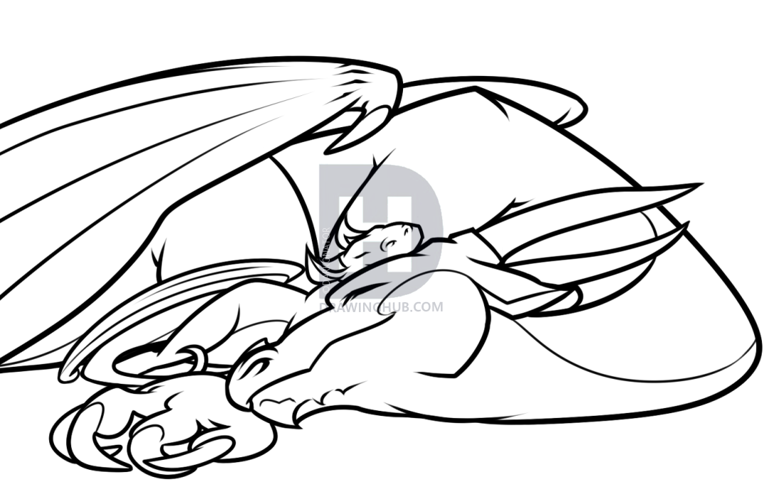 1080x695 Draw A Dragon And Baby, Step