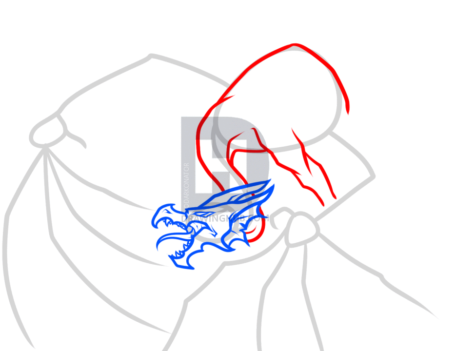 933x720 How To Draw Dragon Wings, Step