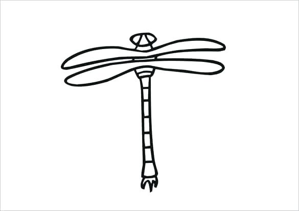585x413 Dragonfly Drawing Template