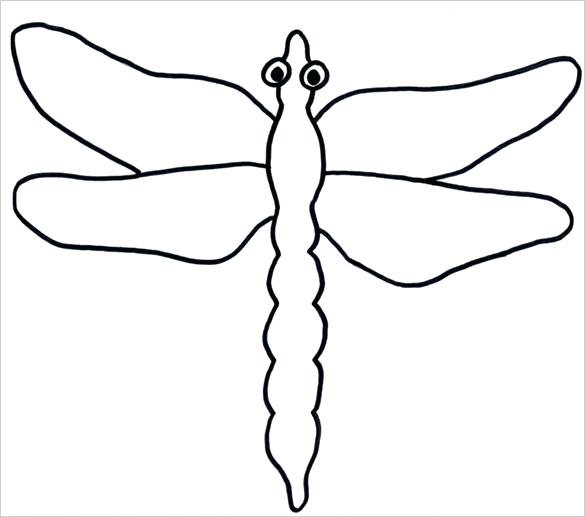585x517 Dragonfly Drawing Template Cakes Dragonfly Drawing Drawings