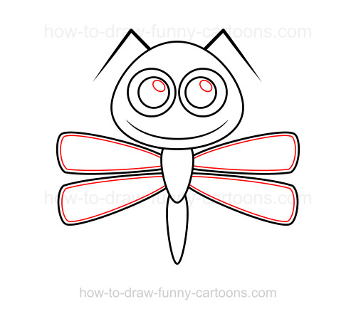 500x441 How To Draw A Dragonfly