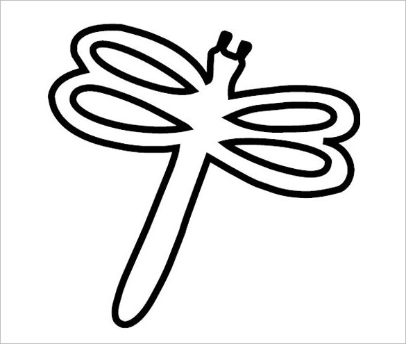 Dragonfly Outline Drawing