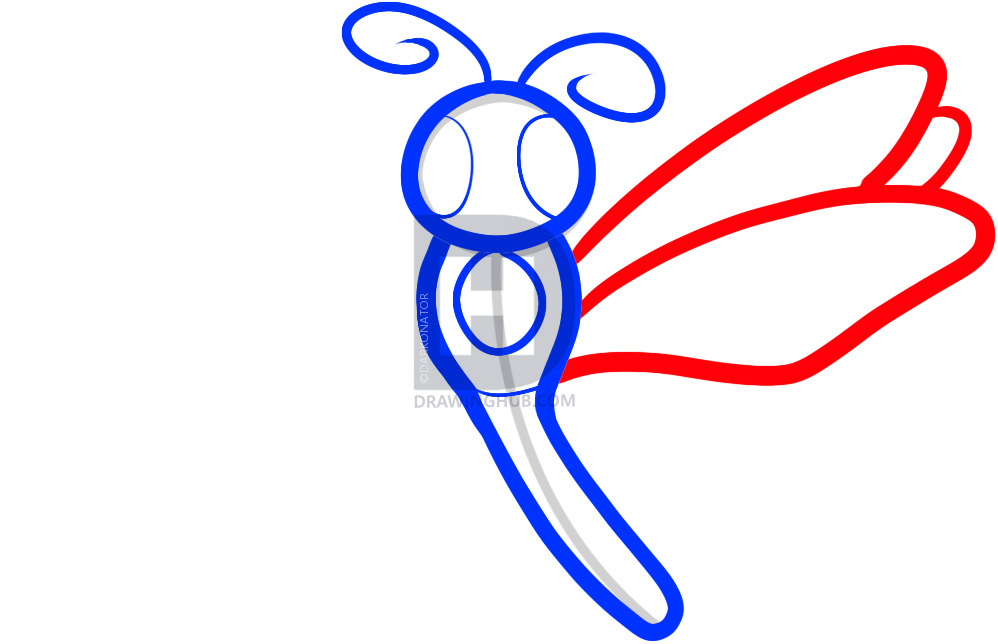 998x644 How To Draw A Dragonfly For Kids, Step