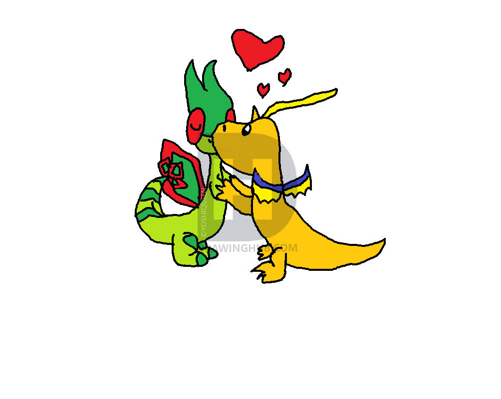 1004x800 flygon and dragonite drawing