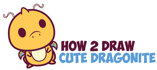 500x223 how to draw cute dragonite