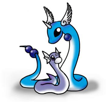 350x336 how to draw dratini and dragonair