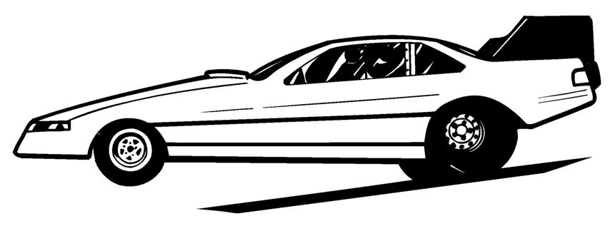 854x317 Funny Car Dragster Wheelie Decal Sticker