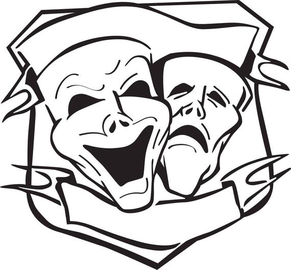 Drama Mask Drawing Free download on ClipArtMag