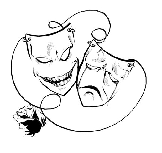 517x490 Drama Mask Study Sketch Book Designer