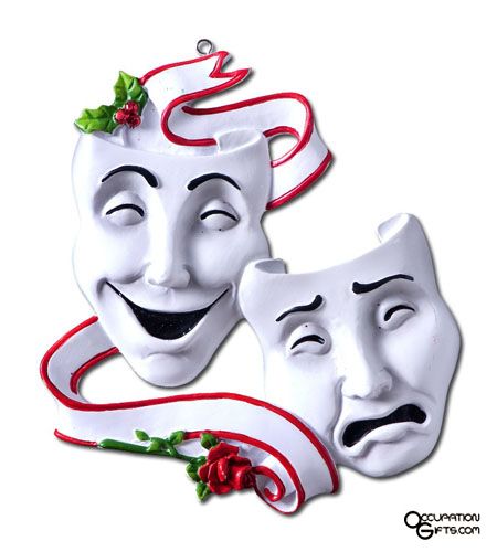 450x500 drama masks ornament smile now cry later drama masks