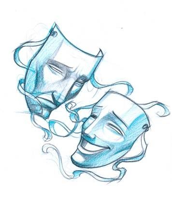 356x425 laugh now cry later masks tattoos theater mask tattoo, theatre