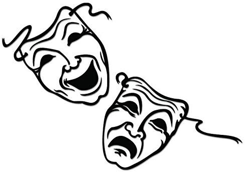 491x343 Drama Theater Mask Comedy Tragedy Vinyl Decal Sticker