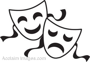 300x208 Collection Of Free Theatre Clipart Clown Mask Amusement Clipart