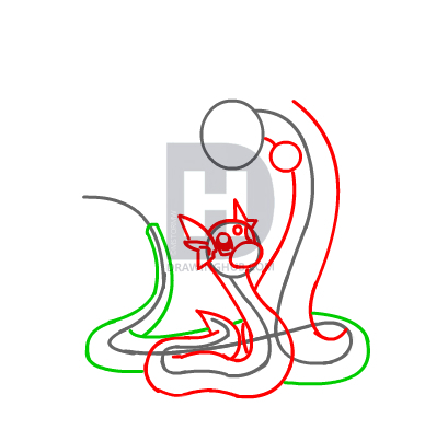 409x393 How To Draw Dratini And Dragonair, Pokemon, Step