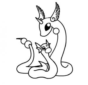 302x290 How To Draw Dratini And Dragonair, Pokemon Step Coloring