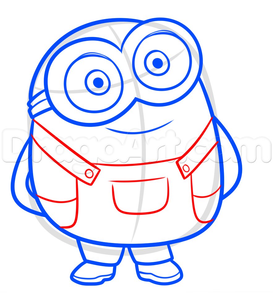 883x978 Draw Bob From Minions, Step