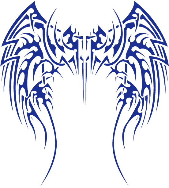 552x616 Ailes Blanc Bleu Tribal Png Gif Drawing