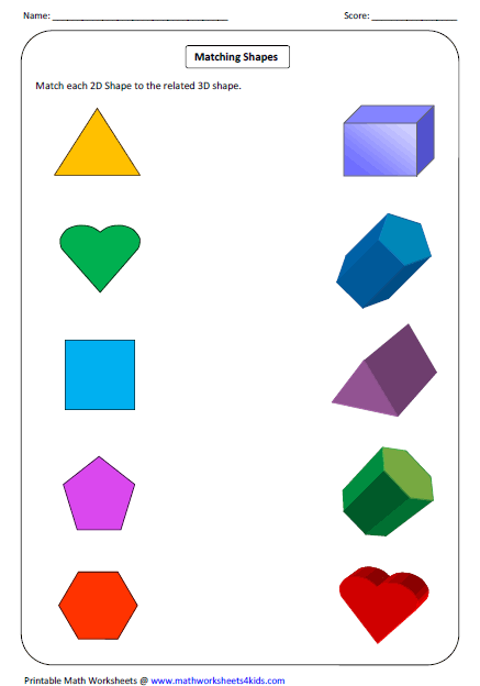 437x624 Solid Shapes Worksheets