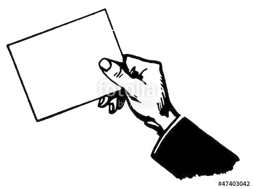 500x375 A Drawing Of A Hand Holding A Blank Card Stock Photo And Royalty
