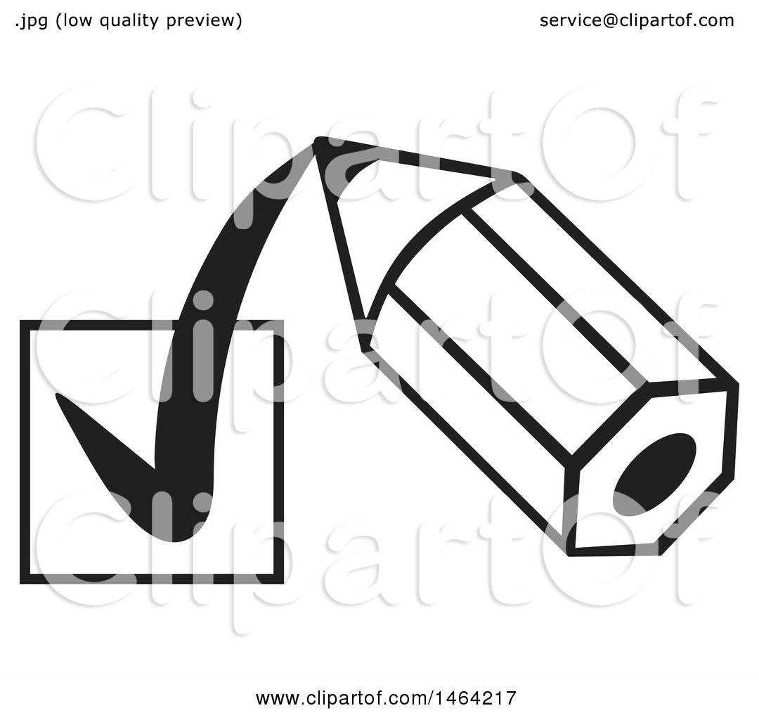 1080x1024 Clipart Of A Black And White Short Pencil Drawing A Check Mark
