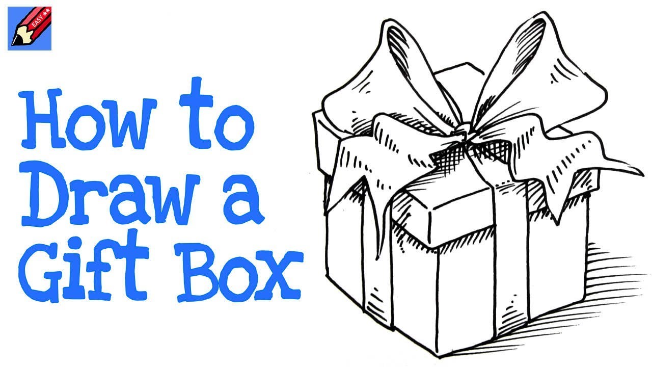1280x720 How To Draw A Gift Box Real Easy Step